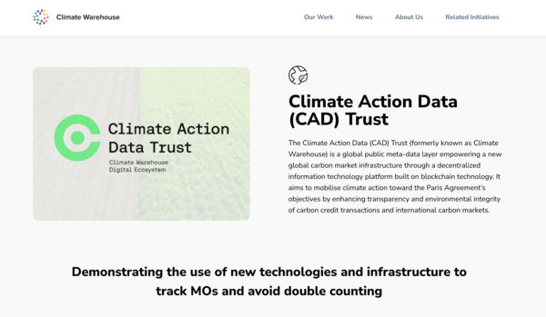 세계은행이 7일 탄소배출권 시장 추적 데이터 베이스인 클라이밋 액션 데이터 트러스트를 출범했다./Climate Warehouse