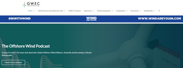  글로벌 풍력 에너지 협의회(GWEC) 홈페이지