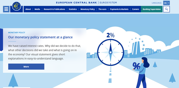 유럽중앙은행(ECB)가 지난 2일 금리인상 등 정책과 함께 민간 포트폴리오 감축을 3월부터 시행한다고 발표했다. / ECB