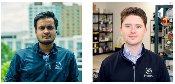 프레소의 공동 창업자, 왼쪽이 니샨트 자인, 오른쪽이 대학 동창인 티볼트 코렌스/홈페이지