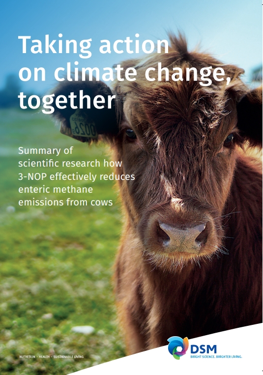 소의 사료 첨가물인 3-NOP에 대한 연구를 모아 놓은 소책자의 모습/ DSM 