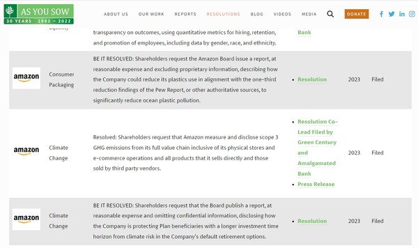  애즈유소우 홈페이지에서 아마존에 대한 문제 제기를 표시한 페이지 캡쳐/홈페이지