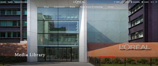 프랑스 로레알 그룹의 홈페이지