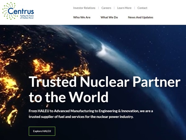 센트러스 에너지의 홈페이지