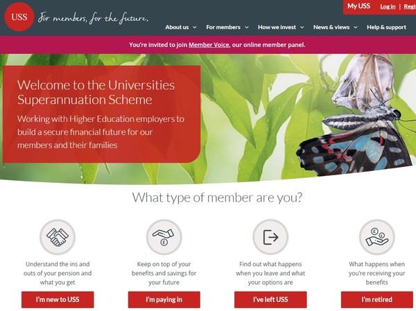   영국의 대학 감독계획(USS)의 홈페이지