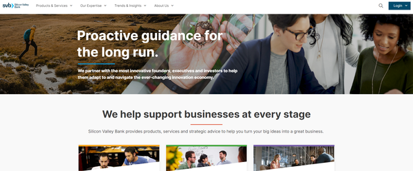 파산한 실리콘밸리 은행의 홈페이지