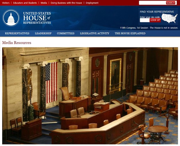 미 하원 홈페이지