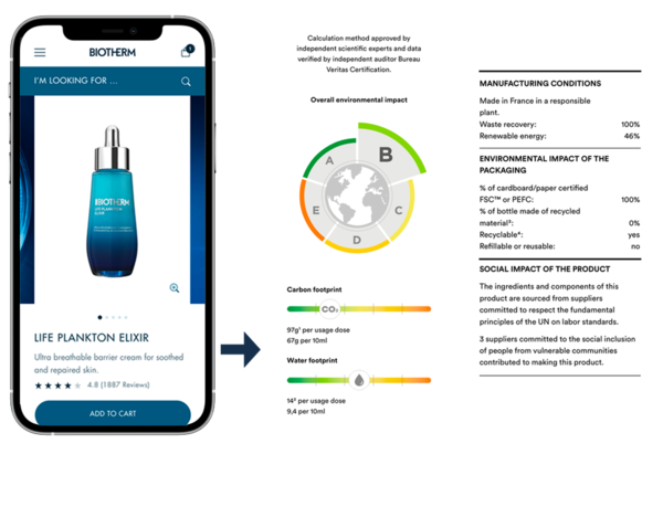 로레알 캐나다는 소비자들이 정보에 입각한 구매 결정을 내릴 수 있도록 '로레알 제품 영향 라벨링 시스템'을 도입한다고 발표했다/ 로레알 캐나다