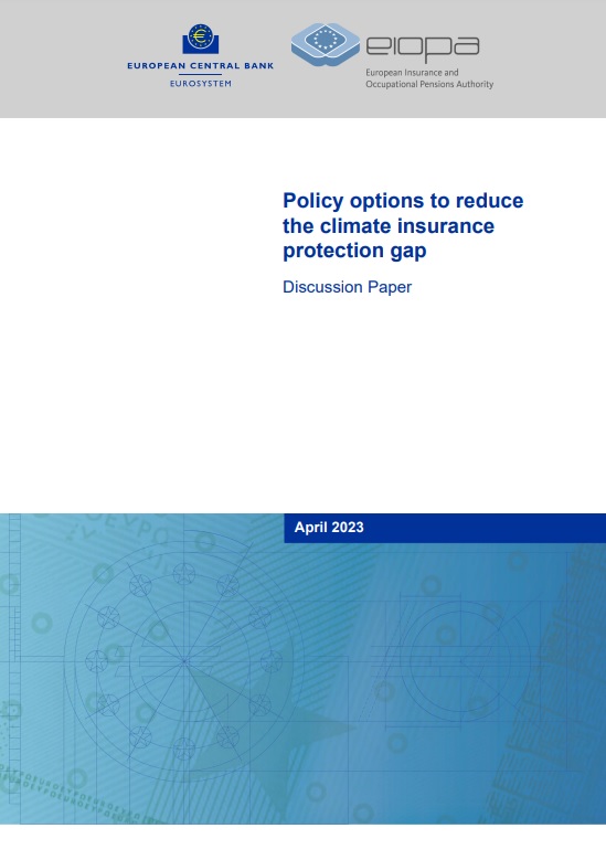유럽중앙은행ㆍ보험연금청에서 발표한 '기후 보험 격차 완화를 위한 정책 검토' 보고서. / ECB