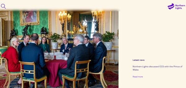  거대 석유회사 세 곳이 합작해서 만든 노던 라이츠 홈페이지