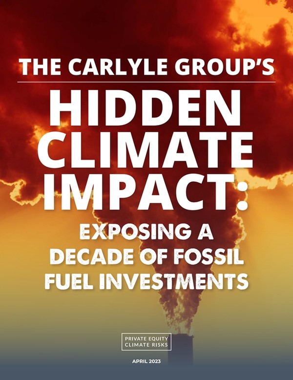  칼라일 그룹의 숨겨진 기후 임팩트 보고서 표지