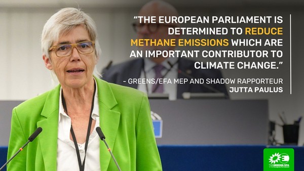 녹색당의 유타 파울루스(Jutta Paulus) 의원은 “메탄 배출량을 줄이기 위한 강력한 조치가 없다면 유럽은 기후 목표를 달성하지 못할 것"이라고 말했다./ 녹색당 트위터