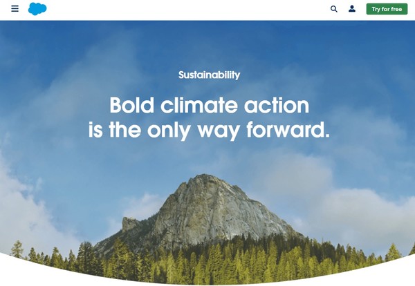 세일즈포스는 하드웨어뿐 아니라 소프트웨어 개발에도 지속가능성을 추구해야 한다고 밝혔다./ Salesforce 