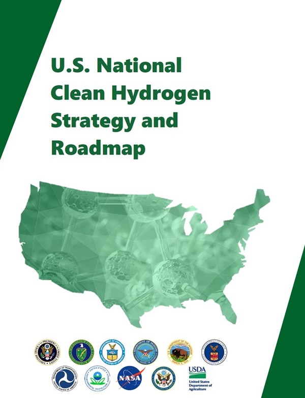   미국 연방정부가 발표한 청정 수소 전략과 로드맵 표지/미 에너지부 홈페이지