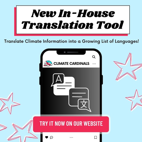 기후 카디널스가 AI를 활용한 자체 번역 툴을 개발한다. / 기후 카디널스 SNS 발췌