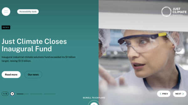  저스트 클라이밋(Just Climate)이 지난 목요일 창립 기금인 “기후자산기금I”을 위해 15억 달러(약 1조 9400억 원)를 모금하며 당초 목표인 10억 달러보다 훨씬 많은 자본을 모으며 마감했다고 발표했다./ Just Climate