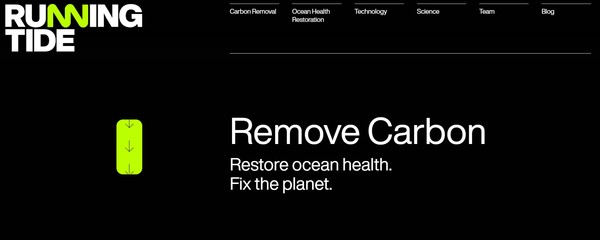 해양 기반 탄소제거 기업인 러닝타이드는 MS와 거래 계약을 맺고 향후 2년 간 탄소 제거 사업을 진행한다./Running Tide