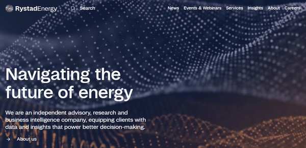 세계적인 에너지 컨설팅 회사인 라이스타드 에너지 홈페이지