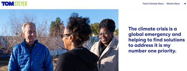  톰 스테이어 자신의 웹사이트