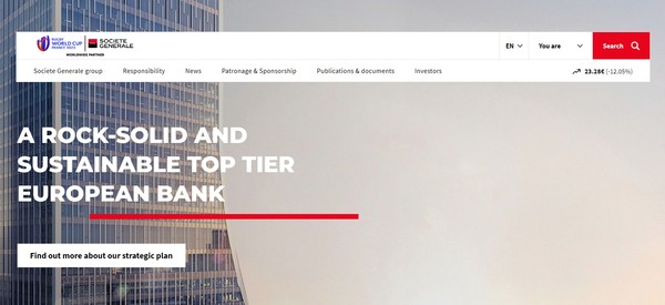  소시에테제네랄의 홈페이지