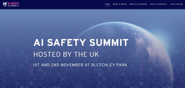  세계 최초의 AI 안전 서밋 홈페이지