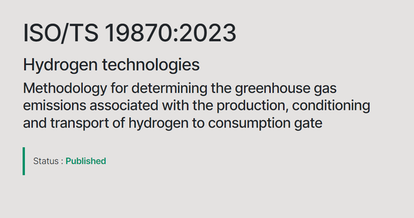 수소와 관련한 국제표준기구(ISO)의 새로운 글로벌 표준이 출시됐다./ ISO