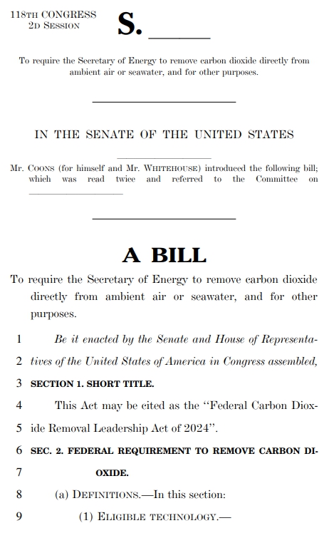  CDR 리더십법의 표지./미 민주당 상원의원 크리스 쿤스 홈페이지