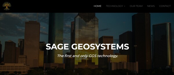  세이지 지오시스템즈의 홈페이지.