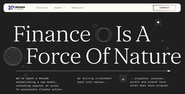  마이크로소프트와 이번에 35만 톤의 탄소배출권 계약을 성사시킨 카토나 클라이밋의 홈페이지.