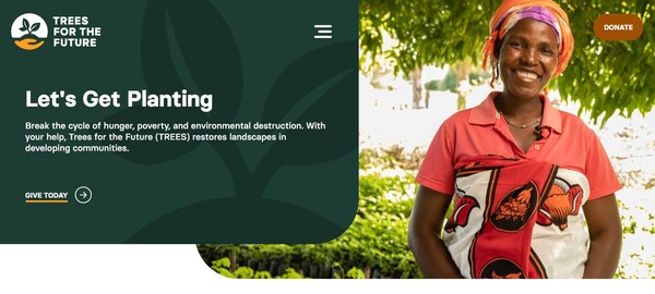  혼농임업과 지속가능한 농업을 교육하는 비영리 단체, 트리스포퓨처의 홈페이지.