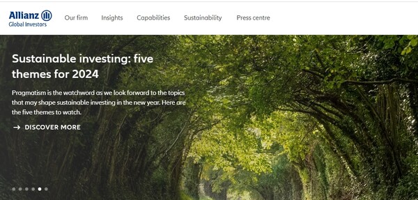  알리안츠GI의 홈페이지.