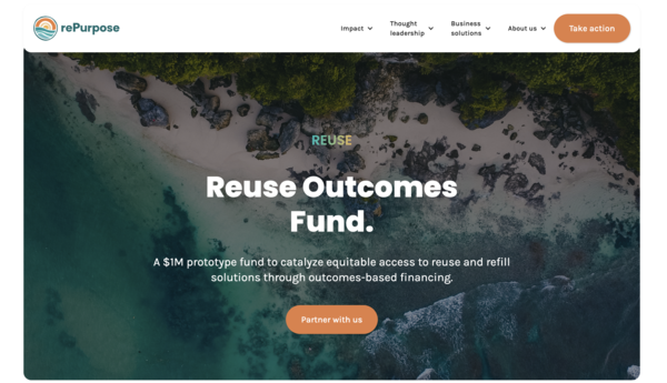 플라스틱 관련 환경단체 리퍼포즈 글로벌(Repurpose Global)은 사업 초기 단계의 재사용 및 리필 관련 벤처 기업이 다음 단계에 도달할 수 있도록 돕는 것을 목표로 한다./ Repurpose Global