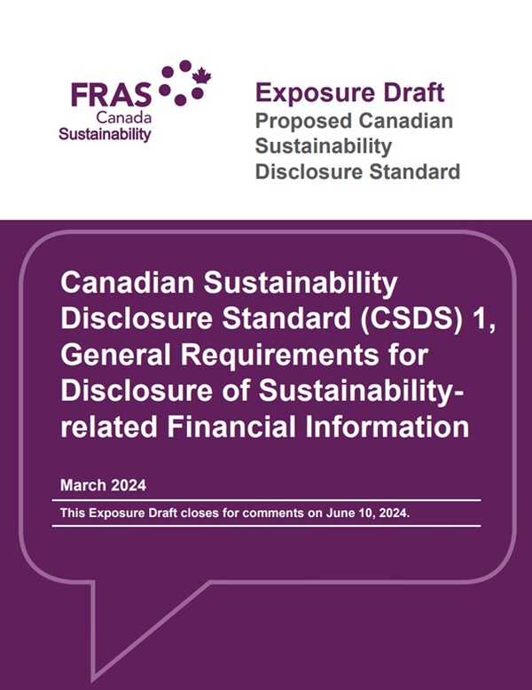  최근 캐나다지속가능성표준위원회(CSSB)과 공개한 CSDS1의 표지./홈페이지