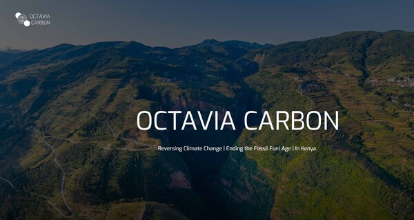  아프리카 케냐에 근거지를 둔 바이오차 기업 옥타비아 카본의 홈페이지.