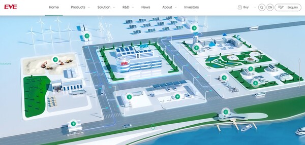  영국 웨스트 미들랜즈 코번트리에 EV배터리 기가팩토리에 10억 파운드를 투자하려는 중국의 EVE에너지 홈페이지.