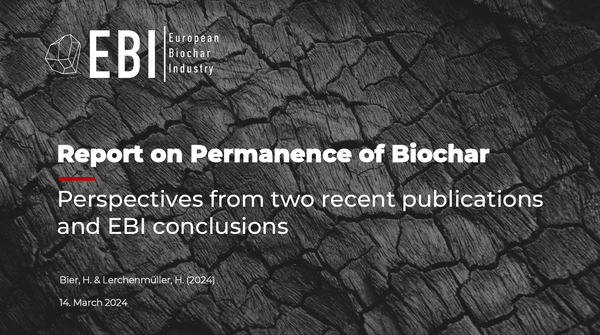 유럽 바이오차 산업 컨소시엄(EBI)이 바이오차가 매우 오랜 기간 이산화탄소를 저장할 수 있다고 주장한 내용을 담은 보고서를 발표했다./ EBI