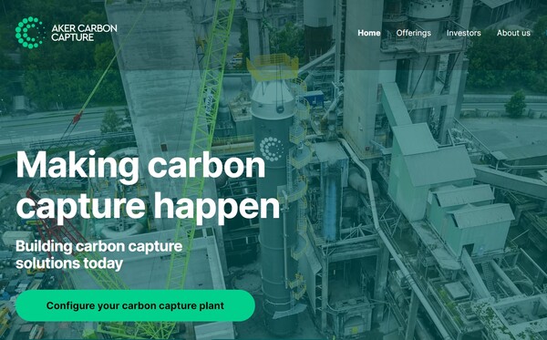 미국의 SLB가 지분을 인수하는 노르웨이의 탄소포집 회사 ACC의 홈페이지.