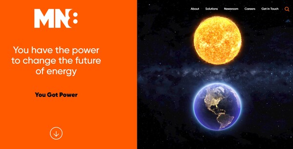  MN8 에너지의 홈페이지.