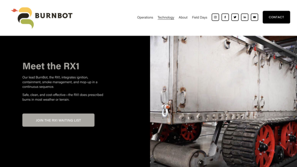 번봇(BurnBot)은 최근 산불을 예방하기 위한 기술과 서비스의 개발을 위해 2천만 달러(약 270억 원)를 모금했다./ BurnBot