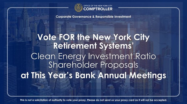 친환경에너지 투자비율 공개를 요청하는 주주제안 자료 / 뉴욕시 감사원