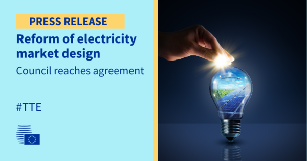 작년 2023년 10월, EU이사회에서 전력시장 개혁안에 대한 합의가 있었다./EU Council