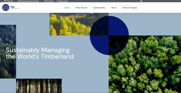  이번에 마이크로소프트로부터 초대형 계약을 수주한 팀버랜드 투자그룹(TIG)의 홈페이지.