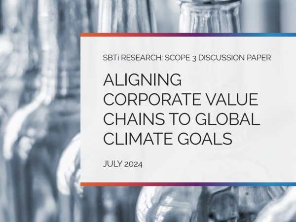 ‘기업 가치 사슬과 글로벌 기후 목표의 일치’ 보고서 표지 / SBTi