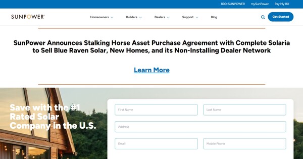  선파워의 홈페이지.