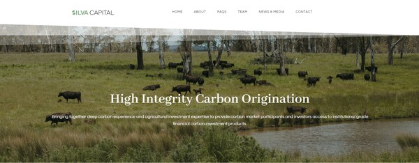  호주의 콴타스 항공 등이 참여한 탄소크레딧 펀드를 관리하는 실바 캐피탈의 홈페이지.