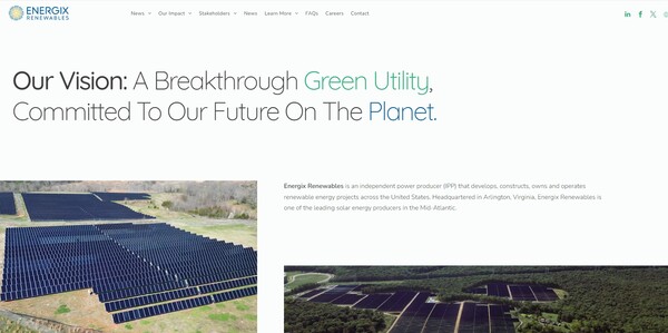 에너직스 리뉴어블 홈페이지.