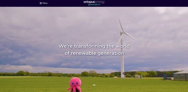 옥토퍼스 에너지의 홈페이지.