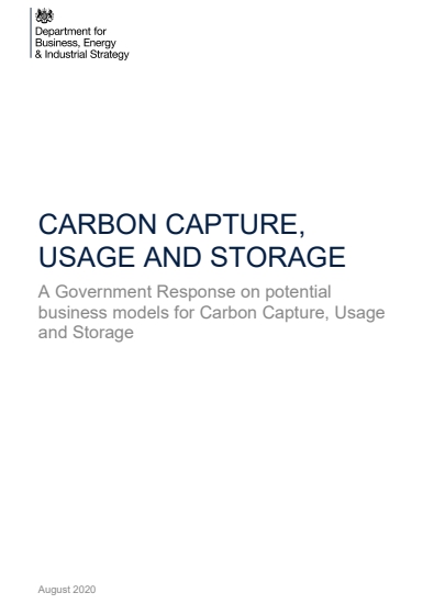  영국 정부가 발표했던 CCUS에 대한 정책 보고서 표지./영국 정부 사이트.