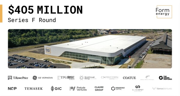 미국 에너지저장장치(ESS) 스타트업 '폼에너지(Form Energy)'가 시리즈 F 벤처 라운드에서 4억500만달러(약 5468억원) 투자를 받았다./폼에너지