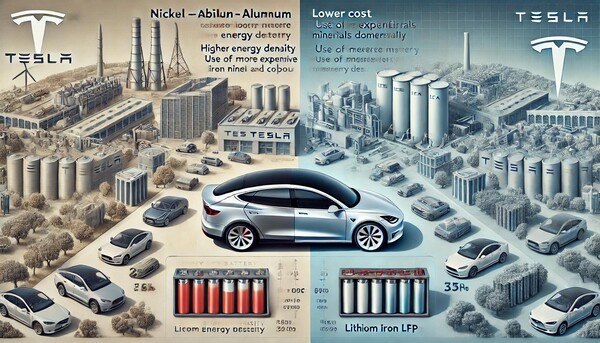 테슬라가 LFP배터리 생산에 뛰어드는지 관심이 쏠리고 있다./챗gpt 이미지